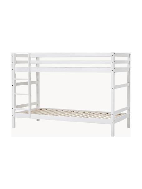 Łóżko piętrowe z drewna sosnowego Eco Dream, Lite drewno sosnowe z certyfikatem FSC, sklejka, Biały, S 90 x D 200 cm