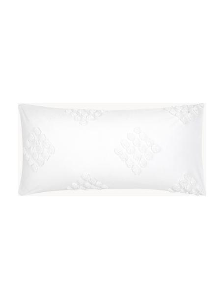 Povlak na polštář z bavlněného perkálu s všívanými ornamenty Fia, 2 ks, Bílá, Š 40 cm, D 80 cm