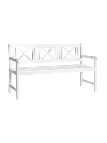 Grand banc de jardin en bois Rosenborg, Bois d'acajou, laqué, Blanc, larg. 150 x haut. 89 cm