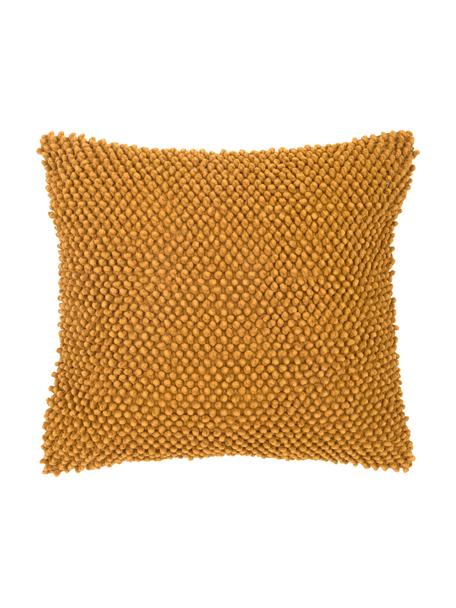 Federa arredo in cotone giallo senape Indi, 100% cotone, Giallo, Larg. 45 x Lung. 45 cm