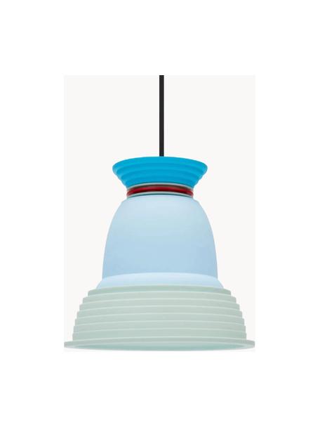 Lámpara de techo pequeña Geometry, Pantalla: silicona, plástico, Cable: plástico, Tonos azules, rojo, Ø 22 x Al 22 cm