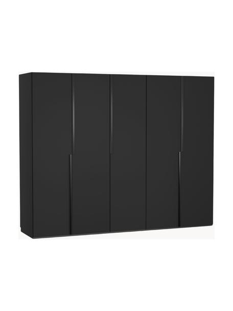 Modulaire draaideurkast Leon, 250 cm breed, diverse varianten, Zwart, Basis interieur, B 250 x H 200 cm