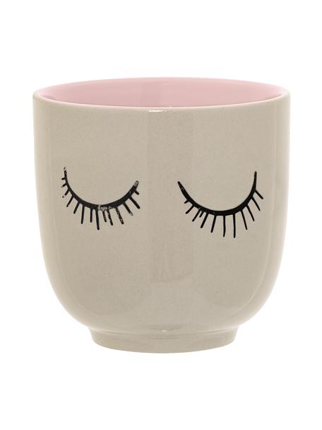 Becher Audrey, Steingut, Beige, Rosa, Ø 7 x H 7 cm, 180 ml