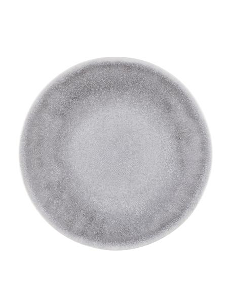 Assiette à dessert grise avec dégradé, faite main Atlantis, 4 pièces, Grès cérame, Gris, blanc, Ø 23 x haut. 2 cm