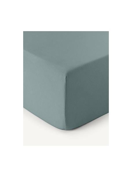 Boxspring-Spannbettlaken Biba, Flanell, Webart: Flanell Flanell ist ein k, Petrol, B 90 x L 200 cm, H 35 cm