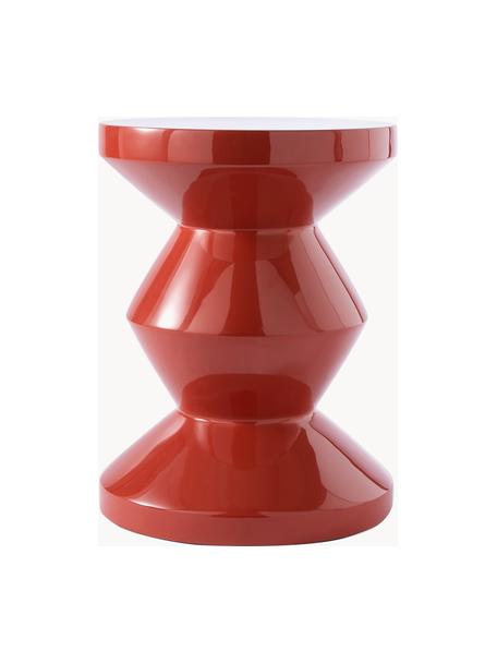 Runder Beistelltisch Zig Zag, Kunststoff, lackiert, Rot, Ø 36 x H 46 cm