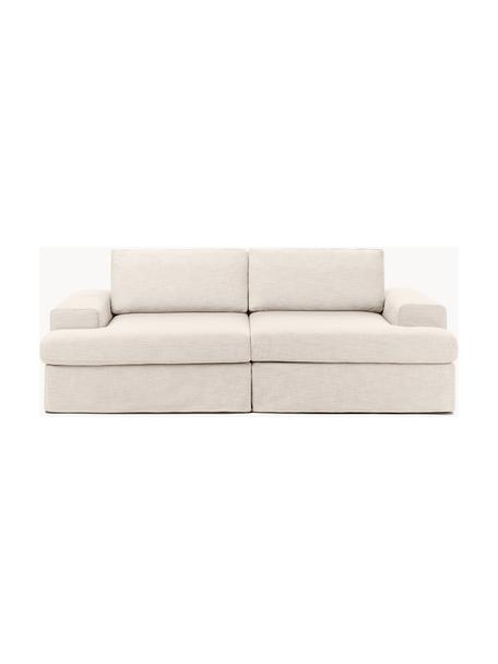 Modulares Sofa Russell (3-Sitzer) mit abnehmbaren Bezügen, Bezug: 100% Baumwolle Der strapa, Gestell: Massives Kiefernholz FSC-, Webstoff Hellbeige, B 206 x T 103 cm