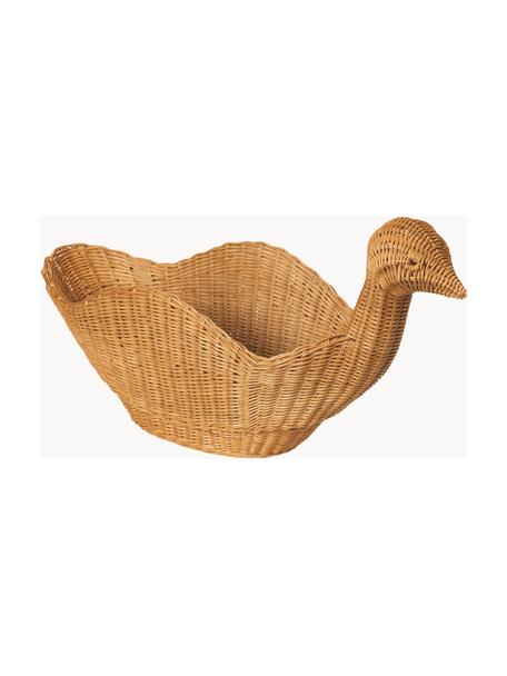 Handgefertigter Aufbewahrungskorb Bird aus Rattan, Rattan, Hellbraun, B 74 x H 40 cm