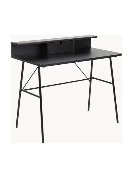 Bureau avec tiroir Pascal, Noir, larg. 100 x prof. 55 cm