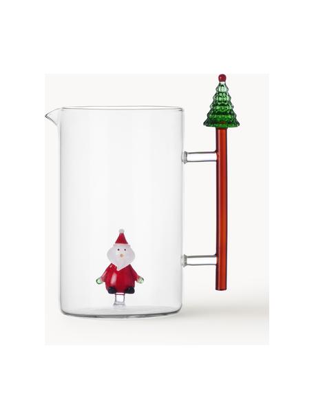 Handgefertigte Wasserkaraffe Christmas Tales, 1.5 L, Borosilikatglas

Entdecke die Vielseitigkeit von Borosilikatglas für Dein Zuhause! Borosilikatglas ist ein hochwertiges, zuverlässiges und robustes Material. Es zeichnet sich durch seine aussergewöhnliche Hitzebeständigkeit aus und ist daher ideal für Deinen heissen Tee oder Kaffee. Im Vergleich zu herkömmlichem Glas ist Borosilikatglas widerstandsfähiger gegen Brüche und Risse und somit ein sicherer Begleiter in Deinem Zuhause., Weihnachtsmann, 1.5 L