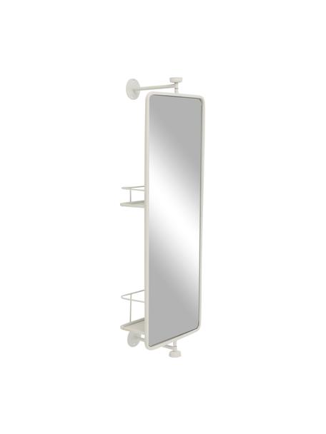 Espejo de pared con estantes Function, Estructura: metal recubierto, Espejo: cristal, Blanco, An 25 x Al 78 cm
