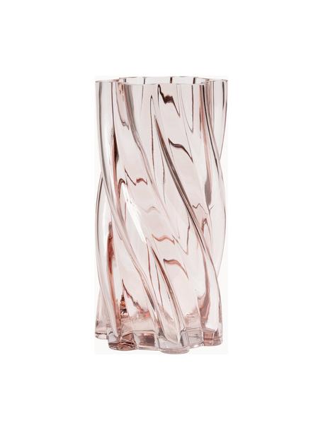 Vase en verre Marshmallow, haut. 25 cm, Verre, Rose pâle, Ø 12 x haut. 25 cm