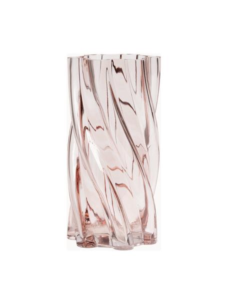 Vase en verre Marshmallow, Verre, Rose pâle, Ø 12 x haut. 25 cm