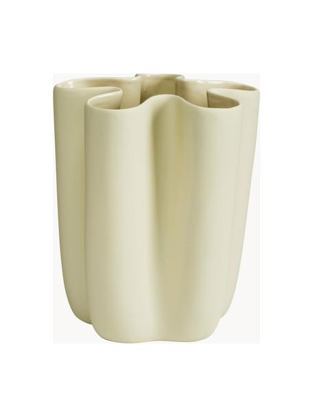 Handgefertigte Vase Tulipa, H 20 cm, Keramik, Olivgrün, Ø 13 x H 20 cm
