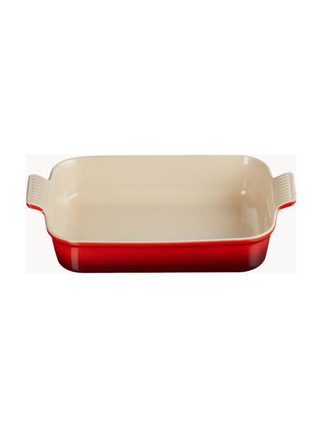 Plat de cuisson rectangulaire Tradition, Grès cérame, Tons rouges, larg. 25 x haut. 8 cm