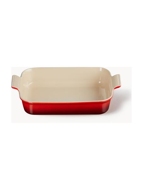 Bandeja rectangular de gres Tradition, Cerámica de gres, Tonos rojos brillante, An 25 x Al 8 cm