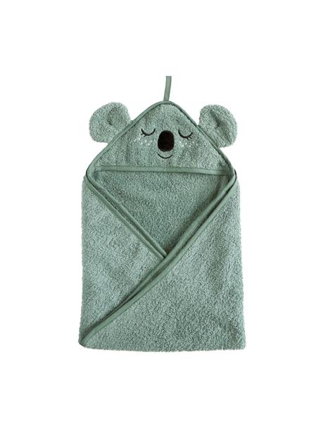 Asciugamano bambini in cotone organico Koala, 100% cotone organico certificato GOTS, Blu verde, Larg. 72 x Lung. 72 cm