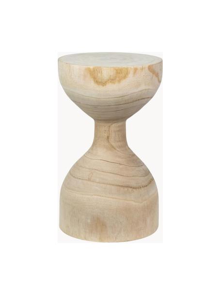 Handgefertigter Beistelltisch Carnaby aus Paulownia-Holz, Paulownia-Holz, naturbelassen, Paulownia-Holz, Ø 28 x H 46 cm