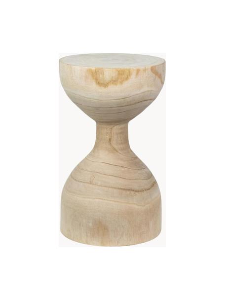 Ručně vyrobený odkládací stolek ze dřeva paulovnie Carnaby, Dřevo paulovnie, přírodní, Dřevo paulovnie, Ø 28 cm, V 46 cm