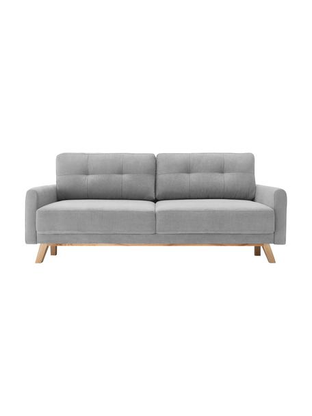 Canapé convertible 3 places velours Balio, Velours gris clair, larg. 216 x prof. 102 cm