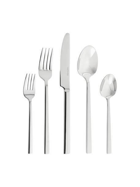 Zilverkleurige bestekset Shine van edelstaal, in verschillende maten, Edelstaalkleurig, 1 persoon (5-delig)