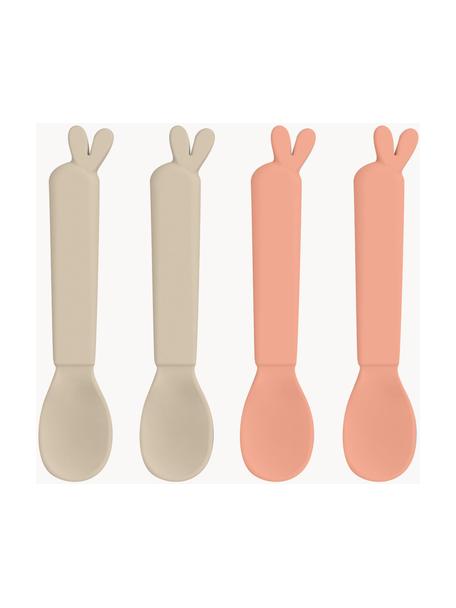 Set 4 cucchiai Kiddish, Plastica, Beige chiaro, pesca, Lunghezza 13 cm