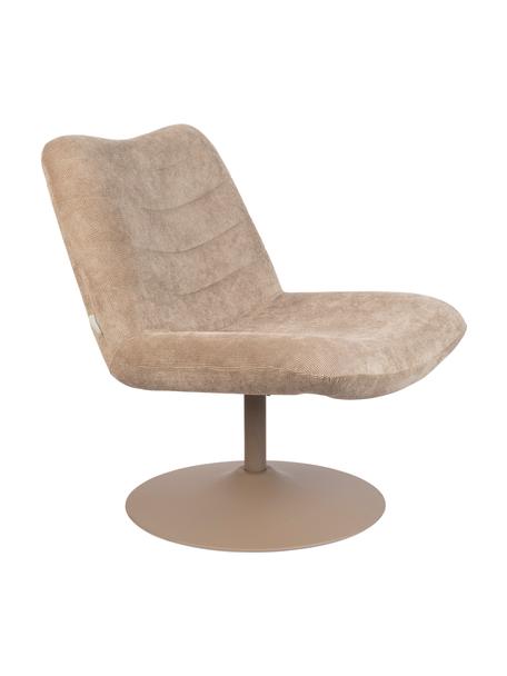 Poltroncina in velluto a coste Bubba, Rivestimento: 90% poliestere, 10% nylon, Struttura: compensato di eucalipto B, Tessuto beige, Larg. 67 x Prof. 81 cm