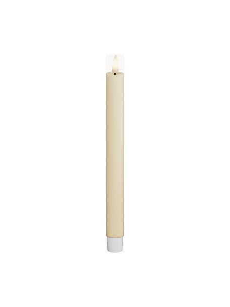 Ręcznie wykonana świeca stołowa LED Real Flame, W 24 cm, 2 szt., Tworzywo sztuczne, wosk z powłoką żywiczną, Kremowobiały, W 24 cm