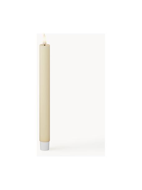 Ręcznie wykonana świeca stołowa LED Real Flame, W 24 cm, 2 szt., Tworzywo sztuczne, wosk z powłoką żywiczną, Kremowobiały, W 24 cm