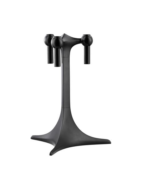 Bougeoir Nagel, Métal, enduit, Noir, Ø 17 x haut. 23 cm