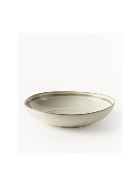 Handgemachte Suppenteller Cia mit reaktiver Glasur, 4 Stück, Steingut, Greige, Ø 21 x H 5 cm