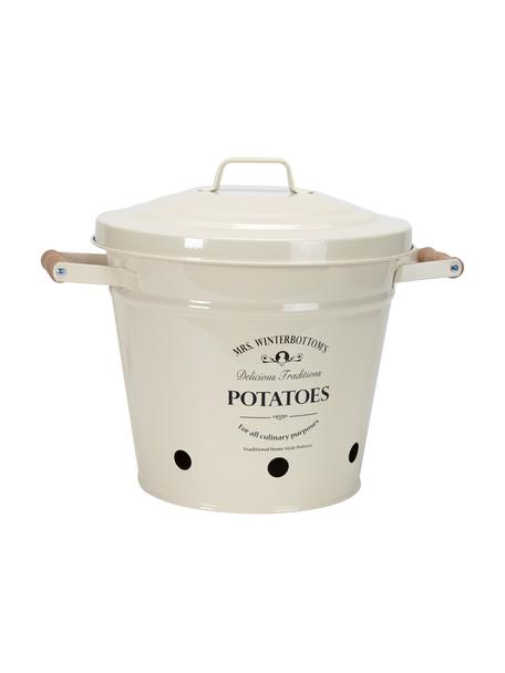 Vedro na skladovanie zemiakov Mrs. Winterbottoms Potatoes, Kov, pozinkovaný a lakovaný, Krémová, čierna, Ø 29, V 26 cm