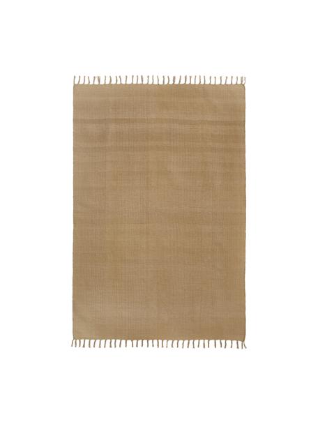 Dun katoenen vloerkleed Agneta, handgeweven, 100% katoen, Lichtbruin, B 50 x L 80 cm (maat XXS)