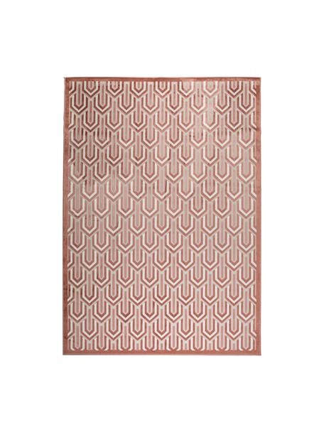 Teppich Beverly im Retro Style mit Hoch-Tief-Struktur, Flor: 57% Rayon, 31% Polyester,, Rosa, Altrosa, Hellbeige, B 170 x L 240 cm (Grösse M)