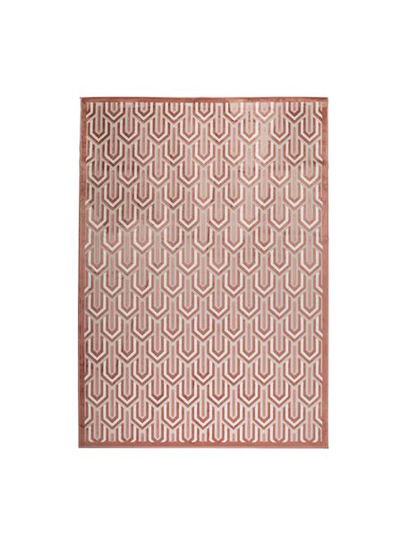 Teppich Beverly im Retro Style mit Hoch-Tief-Struktur, Flor: 57% Rayon, 31% Polyester,, Rosa, Altrosa, Hellbeige, B 170 x L 240 cm (Größe M)
