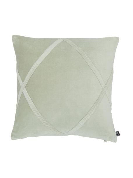 Fluwelen kussenhoes Malva in saliegroen, Saliegroen, B 50 x L 50 cm