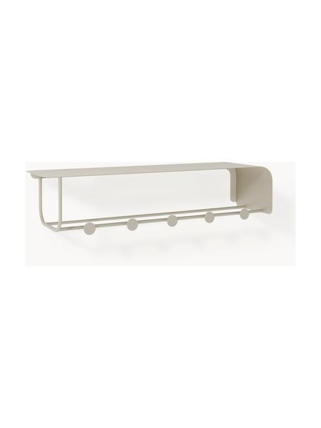 Perchero de pared de metal Nash, Metal con pintura en polvo, Beige claro, An 82 x Al 17 cm