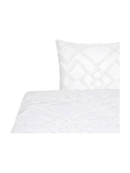 Biancheria da letto in cotone percalle con rifiniture in pizzo Faith, Bianco, 155 x 200 cm + 1 federa 50 x 80 cm