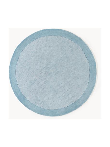 Tapis rond à poils ras Kari, 100 % polyester, certifié GRS, Tons bleus, Ø 200 cm (taille L)