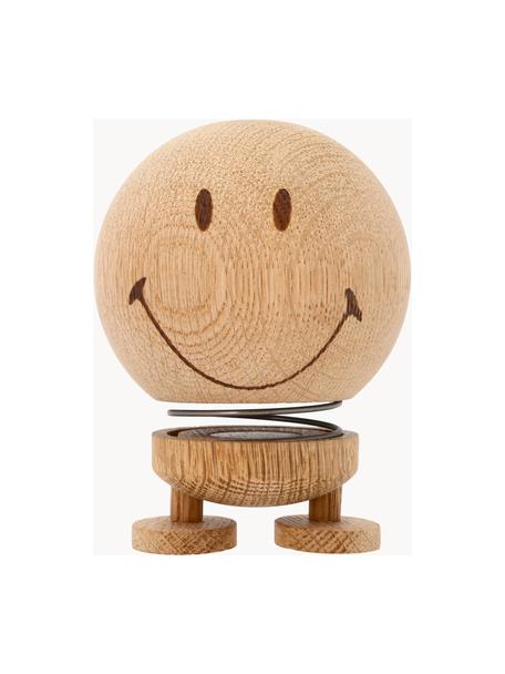 Dekorace z dubového dřeva Smiley, Dubové dřevo, Usmívající se, Ø 8 cm, V 10 cm