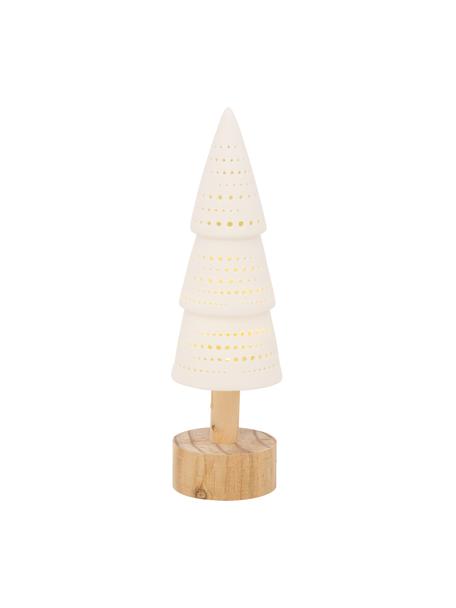 Albero di Natale decorativo a batteria Lumio, Legno di pino, porcellana, Bianco, marrone chiaro, Ø 10 x Alt. 33 cm