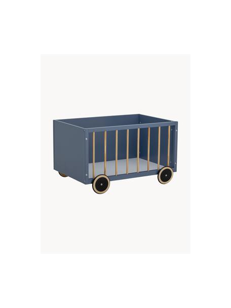 Skladovací box Sebald, Dřevovláknitá deska střední hustoty (MDF), borovicové dřevo, Šedomodrá, Š 60 cm, H 47 cm