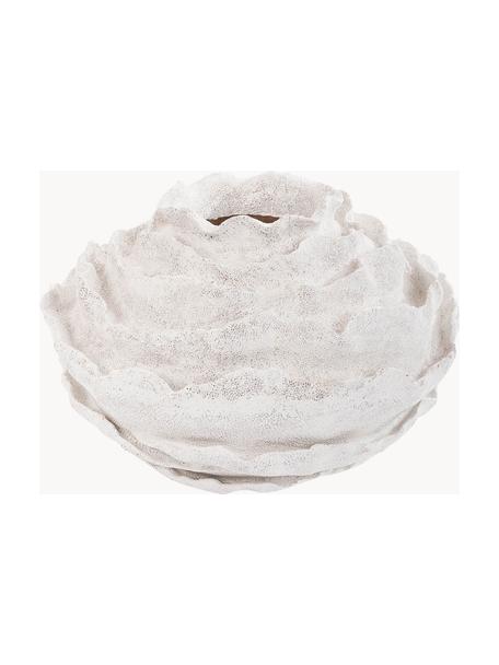 Grote design vaas Pavo, Polyresin, Gebroken wit met zandafwerking, Ø 58 x H 40 cm
