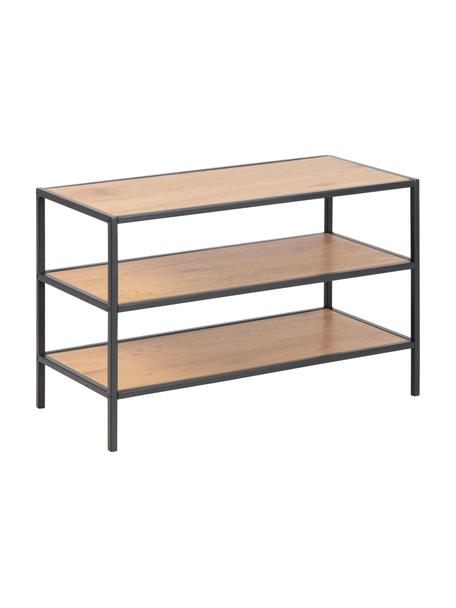 Regál na topánky z dreva a kovu Seaford, Divoký dub, Š 77 x V 50 cm