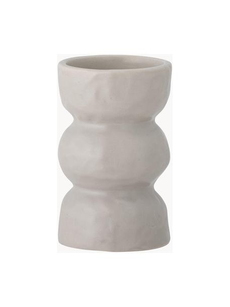 Portalumino in gres dalla superficie irregolare Imilia, Gres, Bianco latteo, Ø 5 x Alt. 8 cm