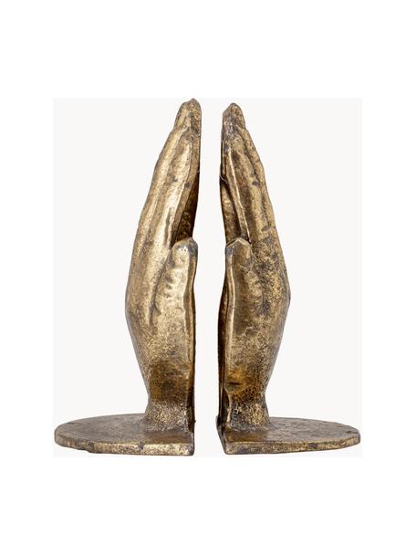 Komplet podpórek do książek Bookend, 2 elem., Metal powlekany, Odcienie złotego, S 15 x W 18 cm