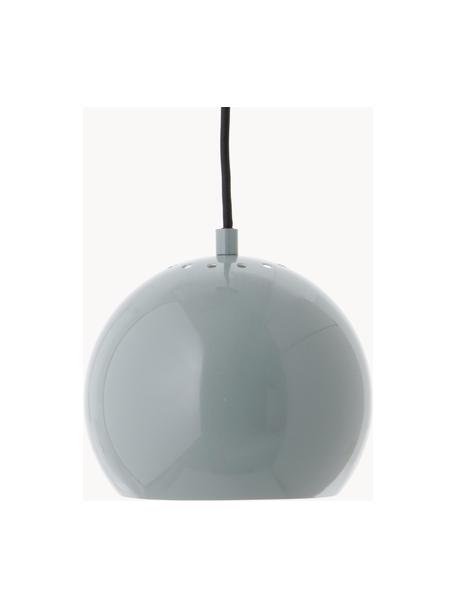 Kleine bolvormige hanglamp Ball, Lampenkap: gecoat metaal, Grijsblauw, Ø 18 x H 16 cm