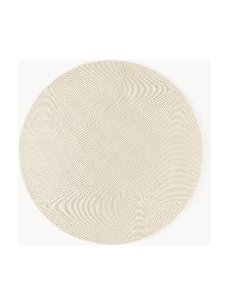 Tapis rond en laine tufté main Eleni, 100 % laine, certifiée RWS

Les tapis en laine peuvent perdre des fibres lors des premières semaines et des peluches peuvent se former, ce phénomène est naturel et diminue à mesure de votre usage et du temps, Blanc cassé, Ø 200 cm (taille L)