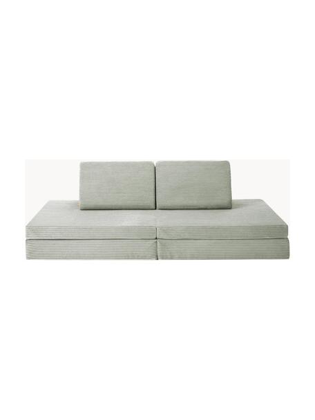 Divano letto componibile per bambini in velluto a coste fatto a mano Mila, Rivestimento: velluto a coste (100% pol, Velluto a coste verde salvia, Larg. 168 x Prof. 84 cm