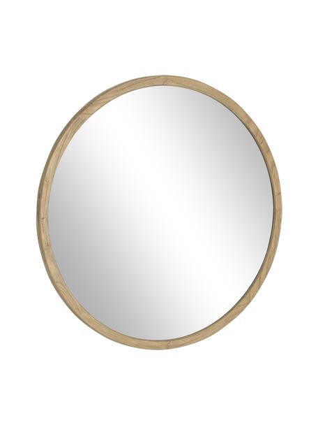 Okrúhle nástenné zrkadlo s dreveným rámom Alum, Svetlé drevo, Ø 100 x H 4 cm